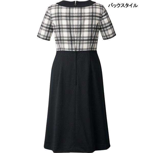 マリークワント　大きいサイズ　ひざ丈ワンピース チェック　黒　制服　受付嬢 楽天市場】マリークヮント 受付制服 ワンピース M53211 ハイトーン