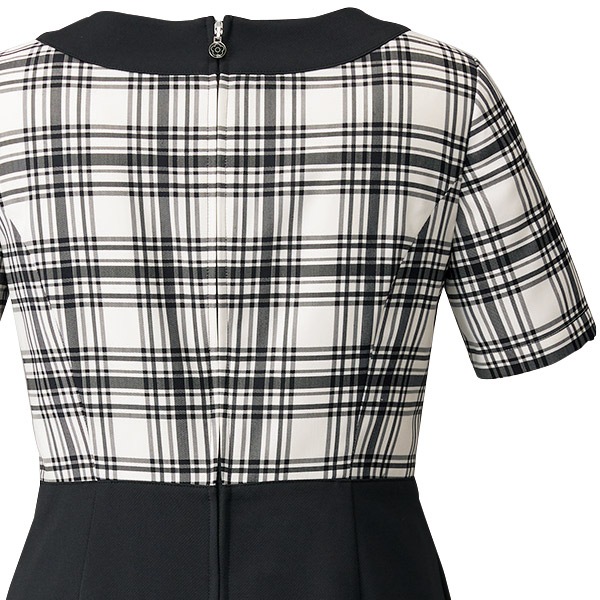 マリークワント　大きいサイズ　ひざ丈ワンピース チェック　黒　制服　受付嬢 ワーキングユニフォームストア全商品マリークヮント 受付制服