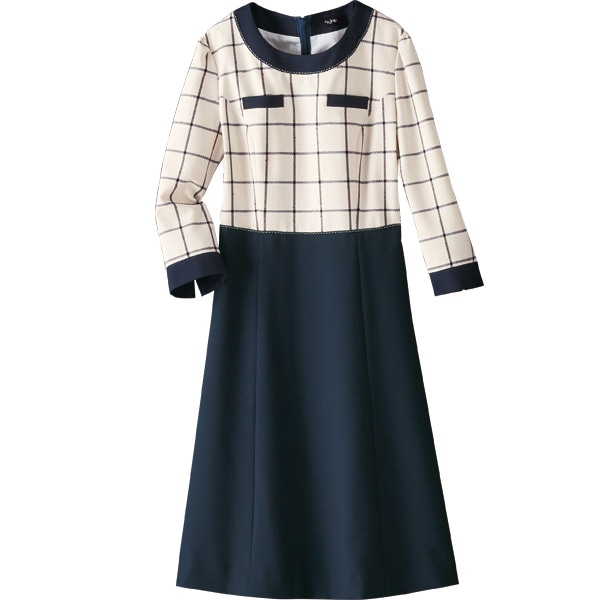事務服,ワンピース受付 事務服 ワンピース 62010 マトラッセチェック
