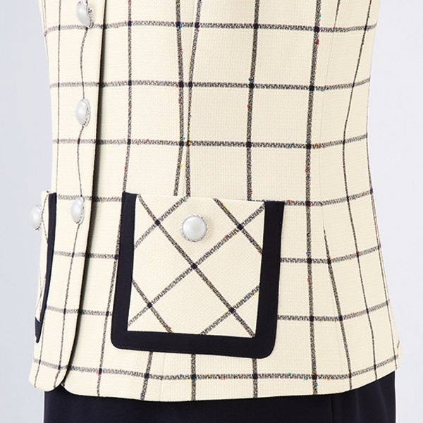 新品 タグ付 事務服 制服 enjoie ジャッケト マトラッセチェック 9号 事務服,ジャケット受付 事務服 ジャケット 82010 マトラッセ