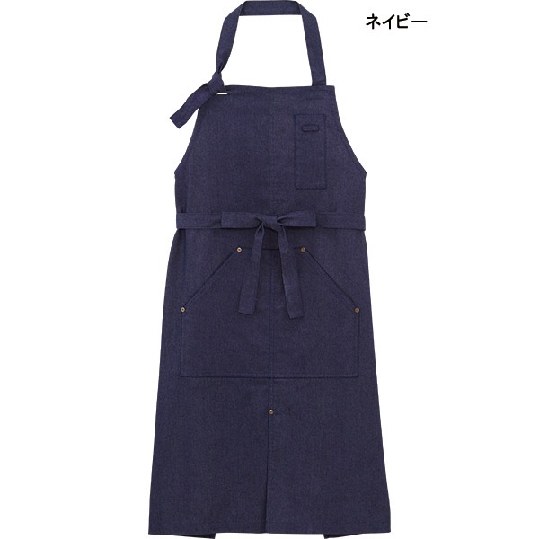 飲食店,エプロン,洋風エプロンフェイスミックス デニム調 胸当て
