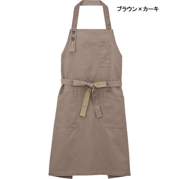 飲食店,エプロン,洋風エプロンフェイスミックス 胸当てエプロン FK7193