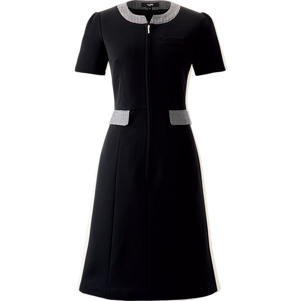 新品未使用 アンジョア ワンピース ホワイト ９号 受付コンパニオン【ラメ】エステサロン クリニック受付