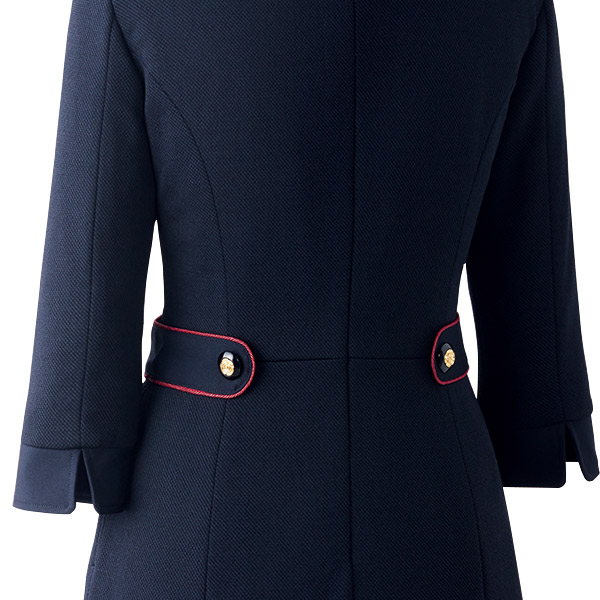 自由区　ワンピース　七分袖　ツイード調　ストレッチ　ブラウン　38 セットアップ対応】カラミツイードノーカラー ジャケット / 自由