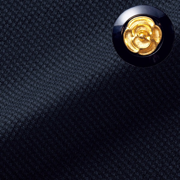 自由区　ワンピース　七分袖　ツイード調　ストレッチ　ブラウン　38 セットアップ対応】カラミツイードノーカラー ジャケット / 自由