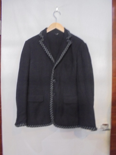 COMME des GARCONS HOMME DEUX コムデギャルソンオムドゥ13aw チェッカーパイピング.ウールテーラードジャケット JACKET サイズXXSブランド古着【中古】-ブランド古着の通販・買取はunion3 アウトレット用品 ウールジャケット DEUX HOMME Garçons des Comme テーラードジャケット