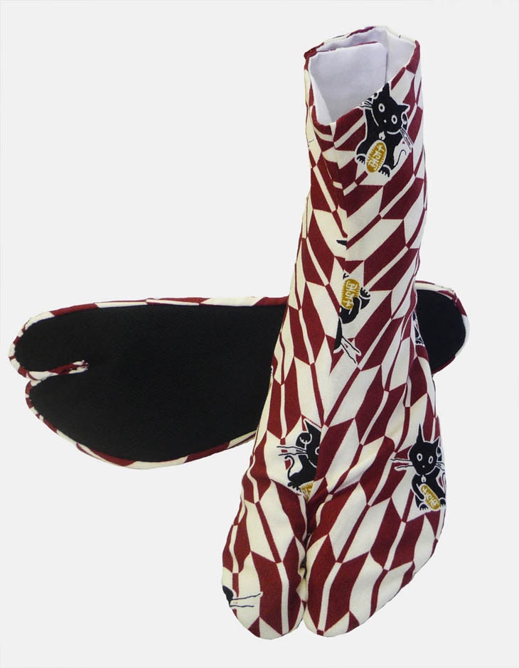 SAMURAITABI 足袋【矢絣猫】柄足袋 女性、男性、子供用、メンズ、レディース ねこ