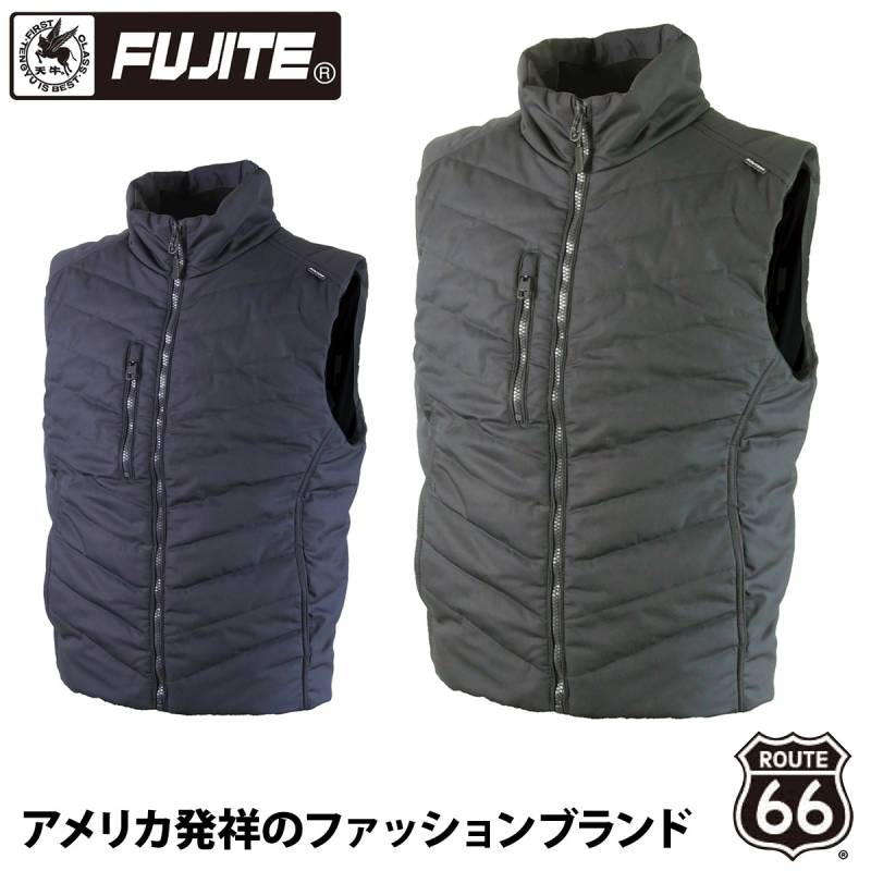 富士手袋工業 ルート66DANROW VESTⅡ 66-395 ポケット付 中綿 軽量 撥水 反射 土木作業 現場 農作業 通勤 釣り レジャー カジュアル アウトドア 軽防寒 作業着 作業服 FUJITE