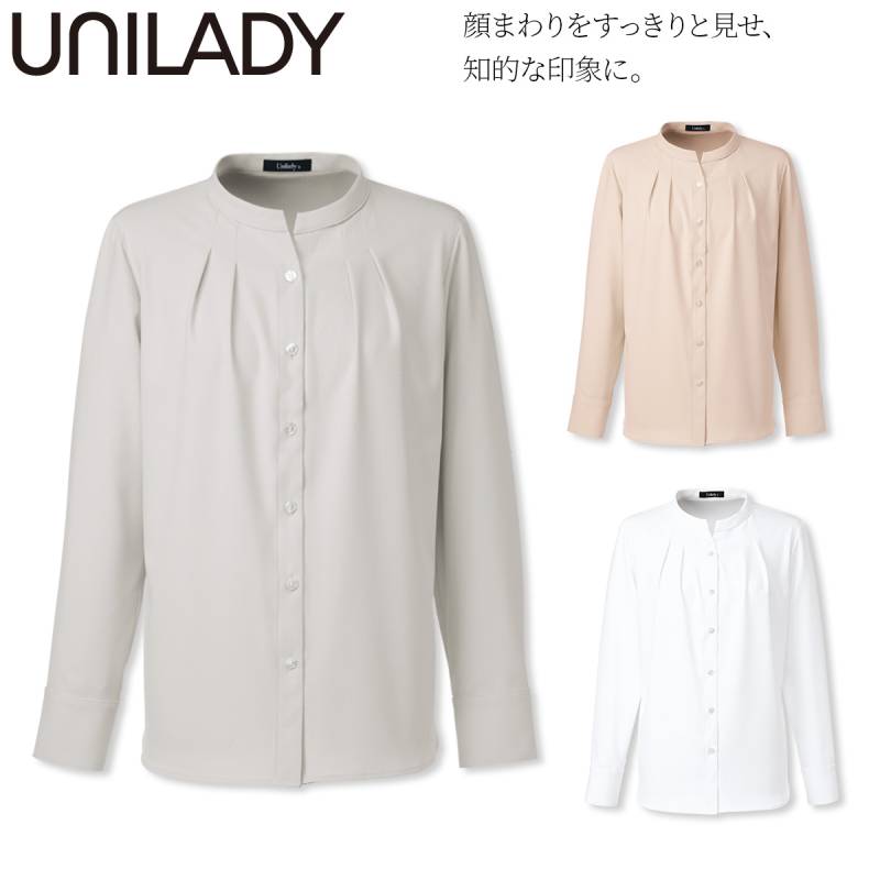 Unilady ブラウス U8553 スキッパー 肩パットなし 2WAYストレッチ 動きやすい 透けにくい 吸汗速乾 消臭テープ 家庭洗濯 オフィスウェア 事務服 制服 営業 受付 事務 接客 ヤギコーポレーション