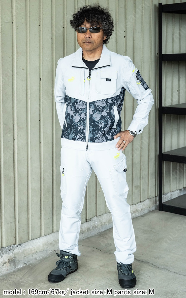 作業ウェアPUMA ワークジャケット 長袖 PW-3011A 単品 ストレッチ 反射