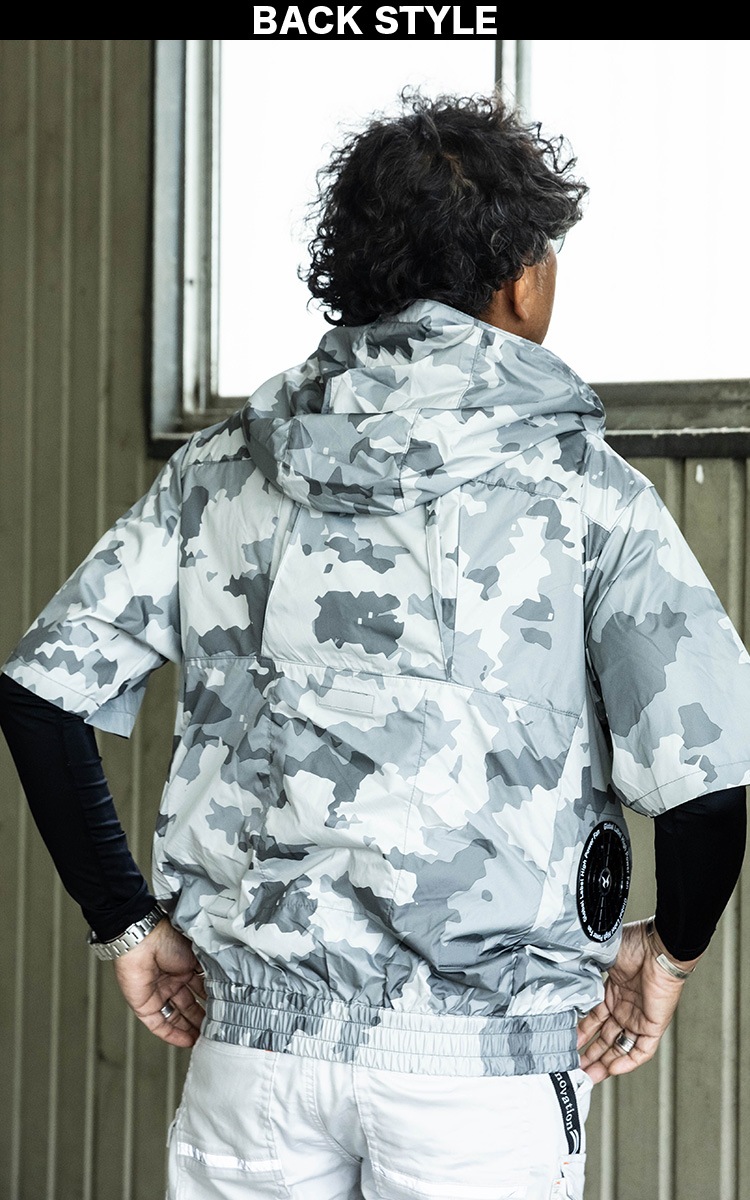 2026年新色 サイドファン仕様 空調風神服チタンフード半袖 8845 単品