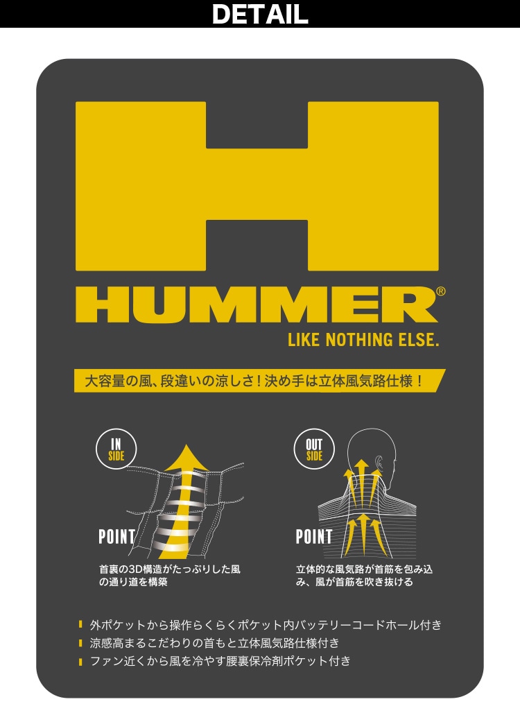 2025年新商品 空調風神服チタンべスト HUMMER ハマー 09900 単品
