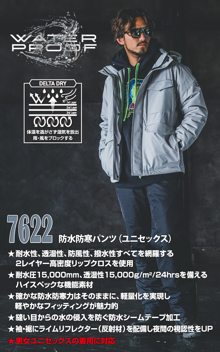 2024年秋冬新作 バートル BURTLE 7620/7622 秋冬用 防水防寒ジャケット