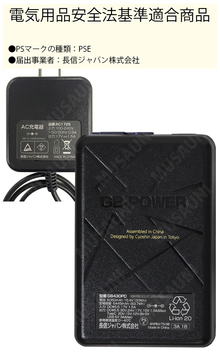 長信ジャパン30Vバッテリーファンセット ProMax GB430PD-GFX 軽量