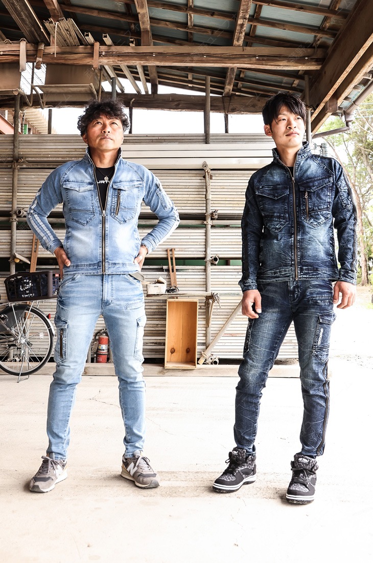 TAKAYA カーゴパンツ 作業着 高伸縮 ストレッチデニム グランシスコ