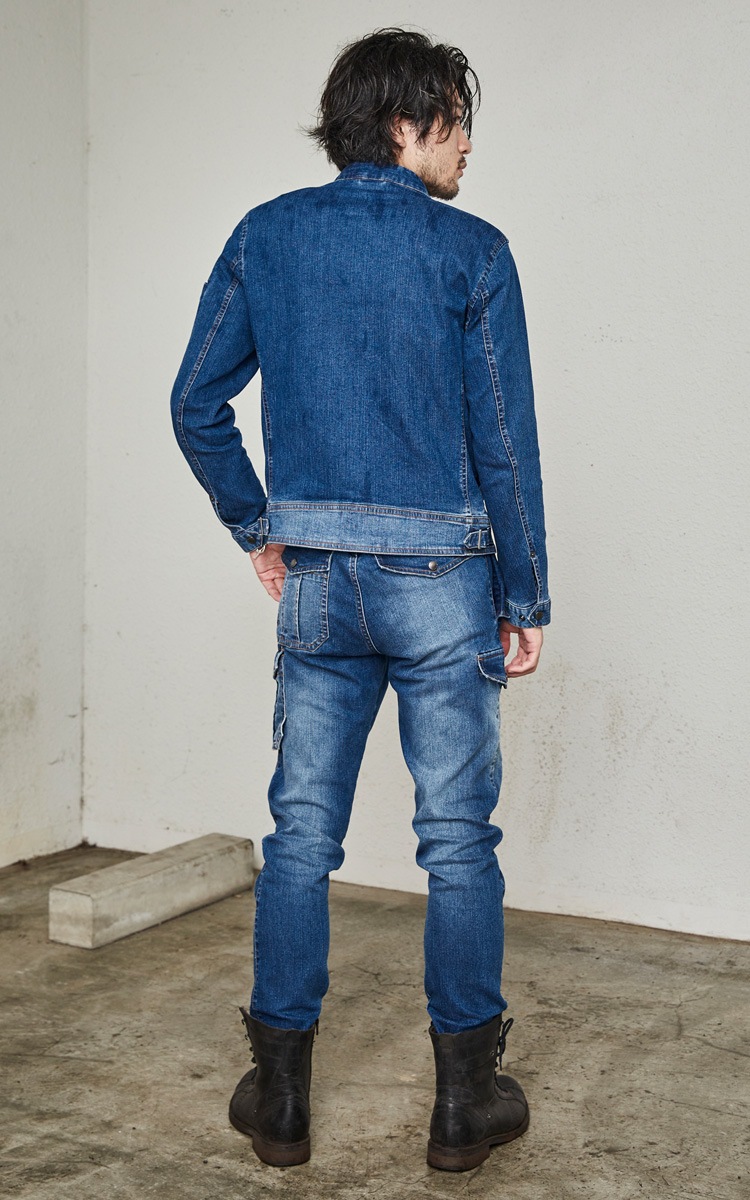 ROCKY ユニセックスライダースジャケット カーゴパンツ 上下セット RJ0916 RP6918 ストレッチ デニム 作業服 作業着 男女兼用 ロッキー BONMAX ボンマックス