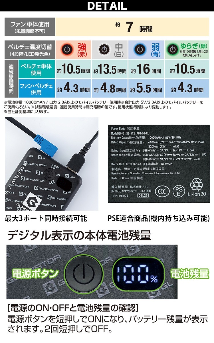 2026年新型コーコス VOLTCOOL モバイルバッテリー 大容量10000mAh GB
