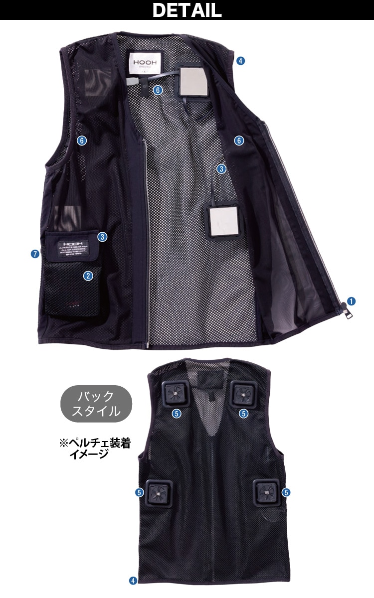 2025年新商品 快適ウェア ペルチェベストセット P559/P8882/P2883 フルハーネス着用可能 モバイルバッテリー付き ストレッチ 消臭テープ メッシュ ホット/クール 冷却/暖房 切替 メンズ 作業着 作業服 村上被服