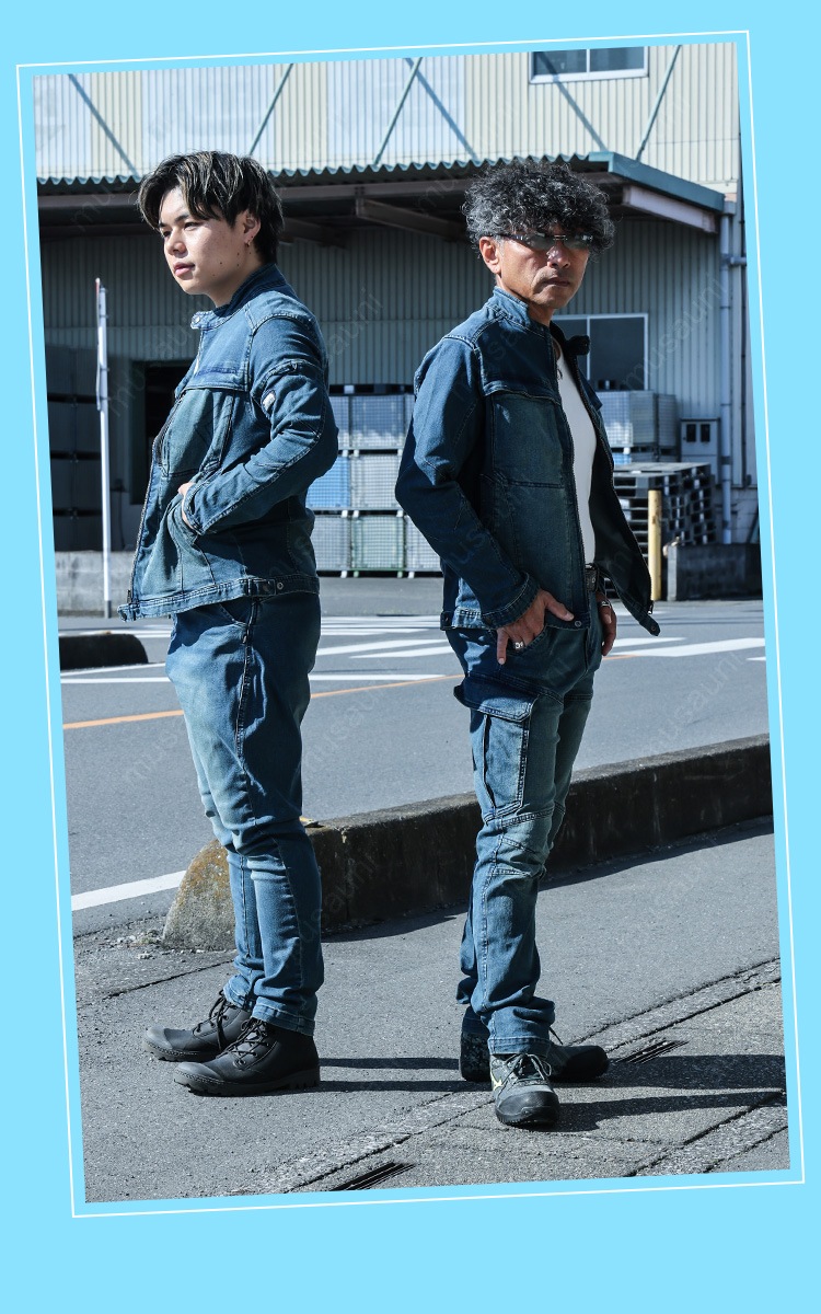 寅壱8890シリーズセットアップ 寅壱 作業服 デニム ジョッパーズ 8890-720 オールシーズン