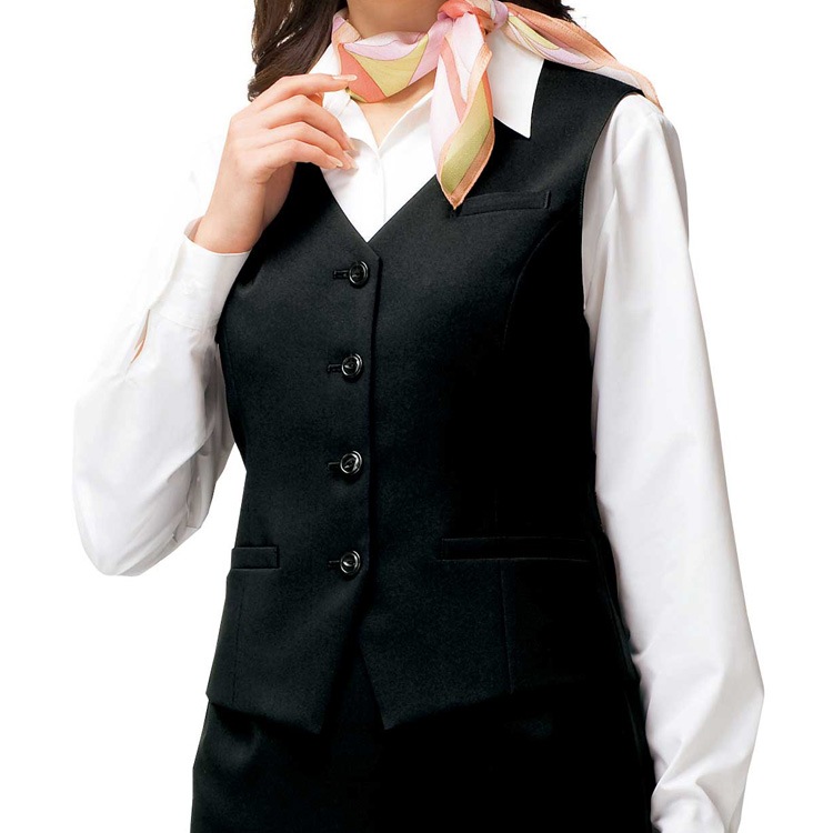 UNILADY ベスト フィットシルエット 5号～15号 U5030 ネイビー チャコールグレイ ブラック 無地 オールシーズン 制服 事務服 ユニレディ ヤギコーポレーション