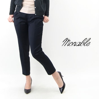 【OUTLET】Monable モナブル レディース タックテーパードパンツ［H-6828E］【FW】【返品交換不可】