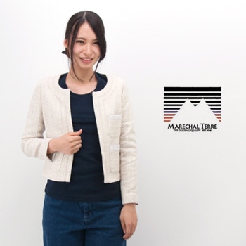 【OUTLET】MARECHAL TERRE マルシャル テル レディース ツイードノーカラージャケット［ZMT134JK69］ 【FW】【返品交換不可】