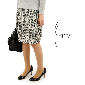 【OUTLET】yangany ヤンガニー レディース インポートジャガードタック＆ギャザースカート［F-5446］【SS】【返品交換不可】