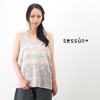 【OUTLET】SESSUN セッスン レディース Aラインメッシュノースリーブ［55431-01606］【SS】【返品交換不可】