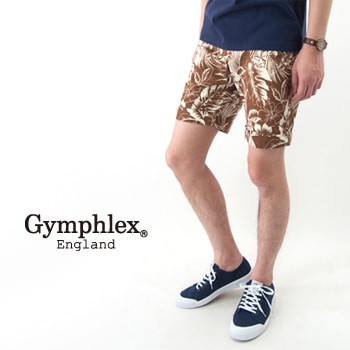 【SALE 50%OFF】Gymphlex ジムフレックス メンズ ストレッチツイル アロハ柄ショートパンツ［J-1105FTP］【SS】【返品交換不可】