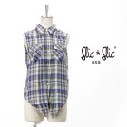 【OUTLET】Slic Slic スリックスリック レディース リネンチェック ウエスタンスリーブレスシャツ［171404］【SS】【返品交換不可】|Slic Slic-LADIES&KIDS