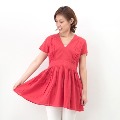 【OUTLET】Soeur スール レディース コットンVネックワンピース［2552-1024-1］【SS】【返品交換不可】
