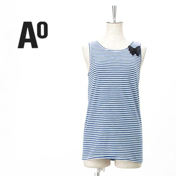 【OUTLET】american outfitters アメリカンアウトフィッターズ レディース ブローチ付きボーダー柄タンクトップ［2521-3071/3072］【SS】【返品交換不可】
