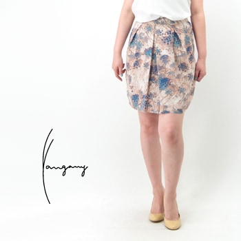 【OUTLET】yangany ヤンガニー レディース フラワープリント タックスカート［F-5412］【SS】【返品交換不可】