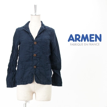 【OUTLET】ARMEN アーメン レディース LINEN WORK JACKET［NAM1452LP］【SS】【返品交換不可】