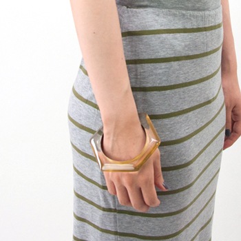 【OUTLET】Adia Kibur アディア キブラ 六角形型 クリアバングル［53333-00620］【返品交換不可】(F-18)