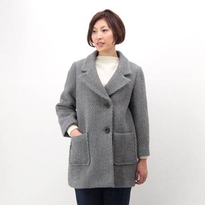 【OUTLET】portcros ポートクロス レディース ヘリンボーン ウールコート［I-8726］ 【FW】【返品交換不可】