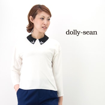 【OUTLET】dolly sean ドリーシーン レディース ビジュー付きブラウス［M-8842］【SS】【返品交換不可】