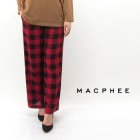 【SALE 40%OFF】TOMORROWLAND MACPHEE マカフィー レディース ブロックチェック ワイドパンツ［12-04-64-04158HN］ 【FW】【返品交換不可】|MACPHEE
