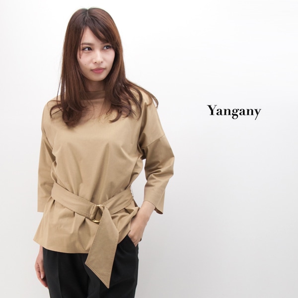 【SALE 40%OFF】yangany ヤンガニー レディース 切りっぱウエストベルトプルオーバー［F-5349］【2018SS】【返品交換不可】