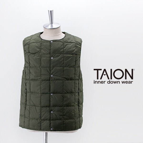 TAION タイオン メンズ クルーネックボタンダウンベスト［TAION-004］【BASIC】