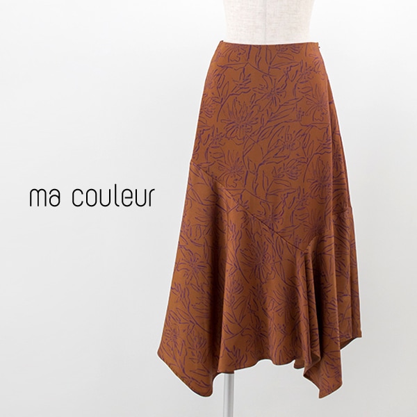 【SALE 50%OFF】ma couleur マ クルール　レディース 手書き風 フラワープリントスカート［J-4146］【2021FW】【返品交換不可】