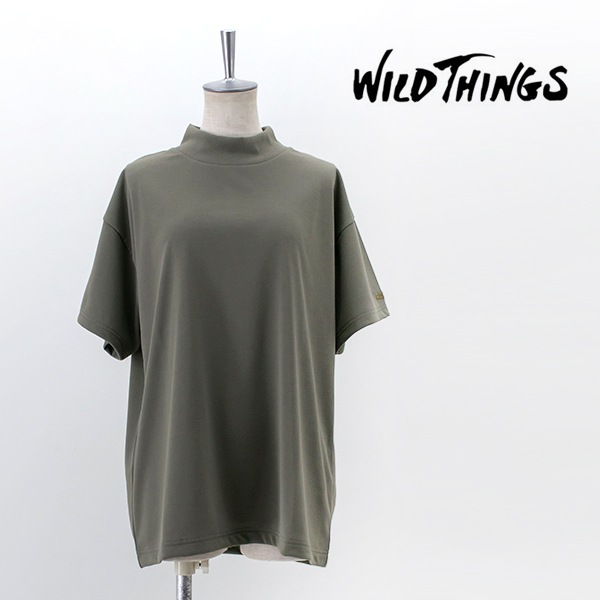 WILD THINGS ワイルドシングス レディース トゥルードライ モックネックTシャツ［WTW22012SU］【2022SS】