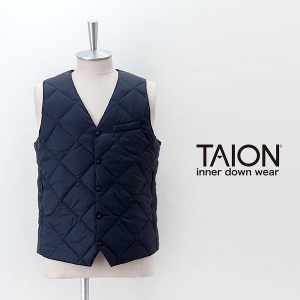 TAION タイオン メンズ シングル ダウンジレ［TAION-003CI］【BASIC】