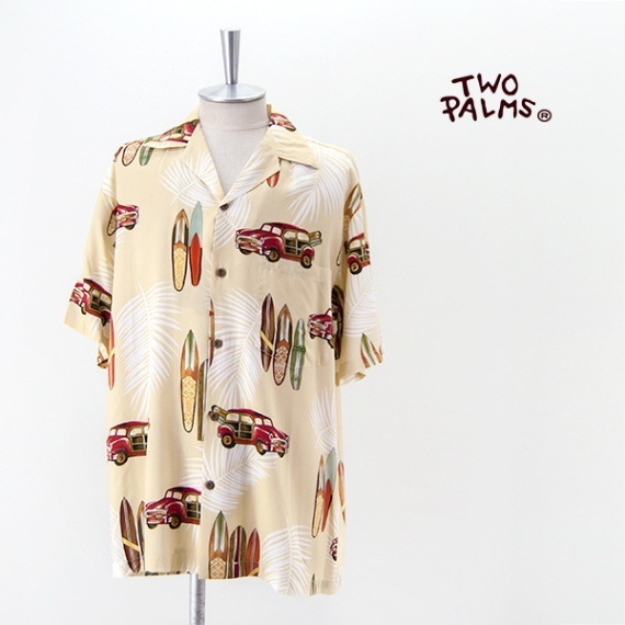 【SOLDOUT】TWO PALMS トゥーパームス メンズ レーヨンハワイアンシャツ WOODY［501R-5-4S］【2024SS】