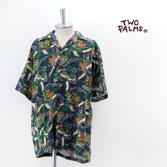 【SOLDOUT】TWO PALMS トゥーパームス メンズ レーヨンハワイアンシャツ PARADISE OF PACIFIC［501R-10-4S］【2024SS】
