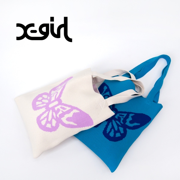 X-girl エックスガール バタフライ ニットトートバッグ［105232053014］【2023SS】