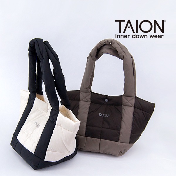 【SOLDOUT】TAION タイオン ベーシック バイカラー ダウントートバッグS［TAION-TOTE03B-S］【2023FW】