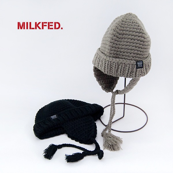 SALE 20%OFF】MILKFED. ミルクフェド ロゴイヤーフラップ ニット