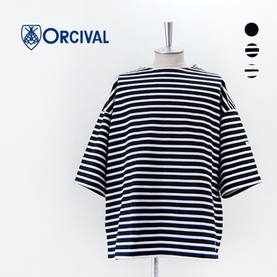 ORCIVAL メンズ ワイドボディー ボートネック ショートスリーブ