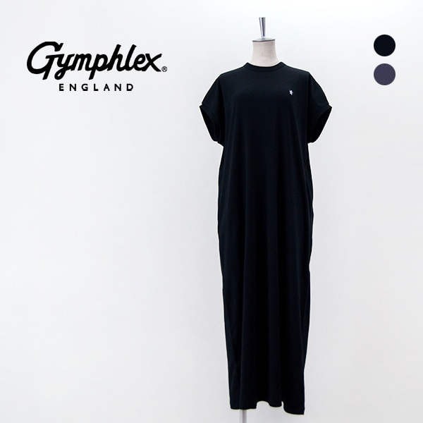 【美品】Gymphlex ジムフレックス　クルーネックワンピース　ブラック セール】Gymphlex | クルーネック Aラインワンピース WOMEN